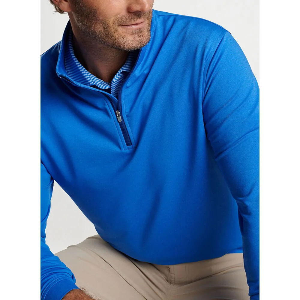 Peter Millar Perth Mélange Performance 1/4 Zip Pullover Sweater - Mako Blue