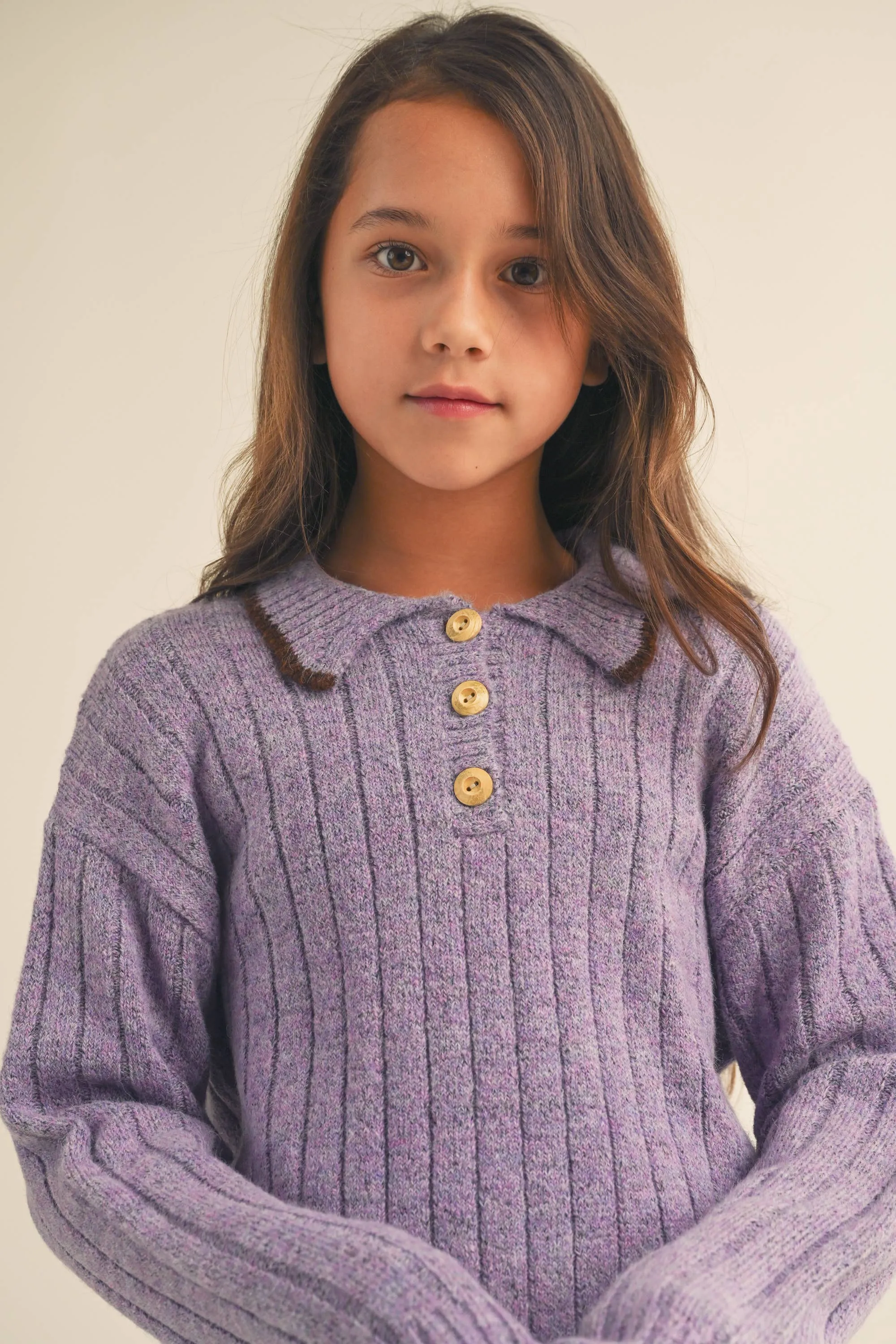 Piping Sweater- Purple