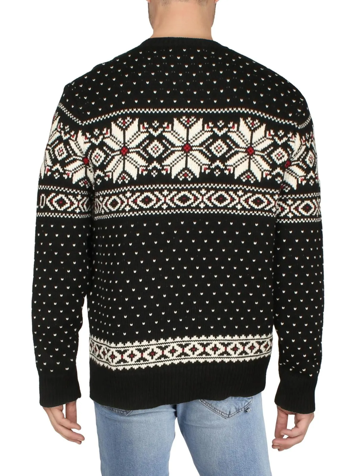 Polo Ralph Lauren Men's Pullover Fair Isle Crewneck Sweater Black