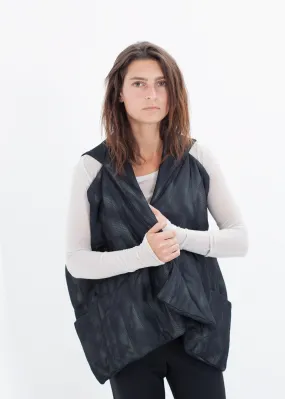 Quilted Mesh Waistcoat in Black/White