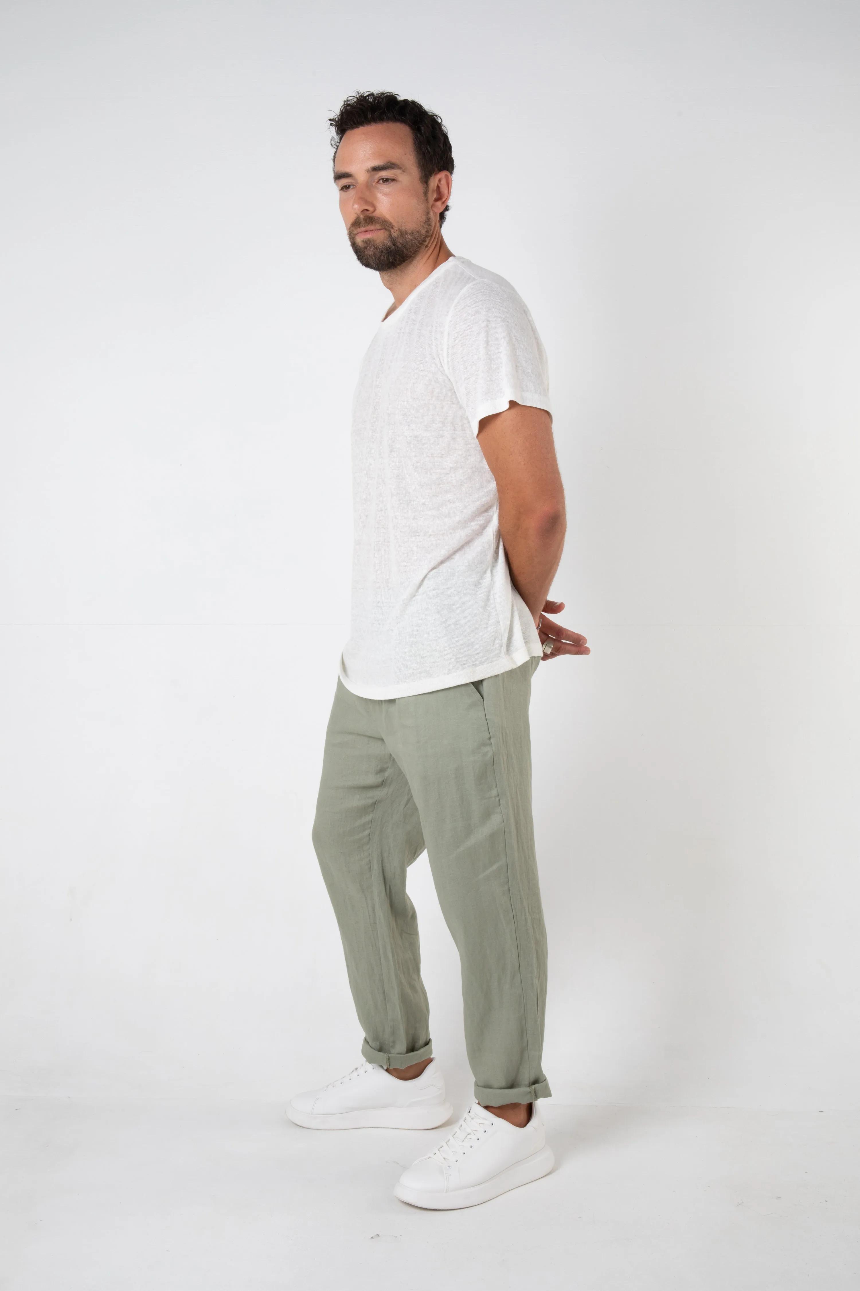 RAVELLO LINEN PANT - SAGE