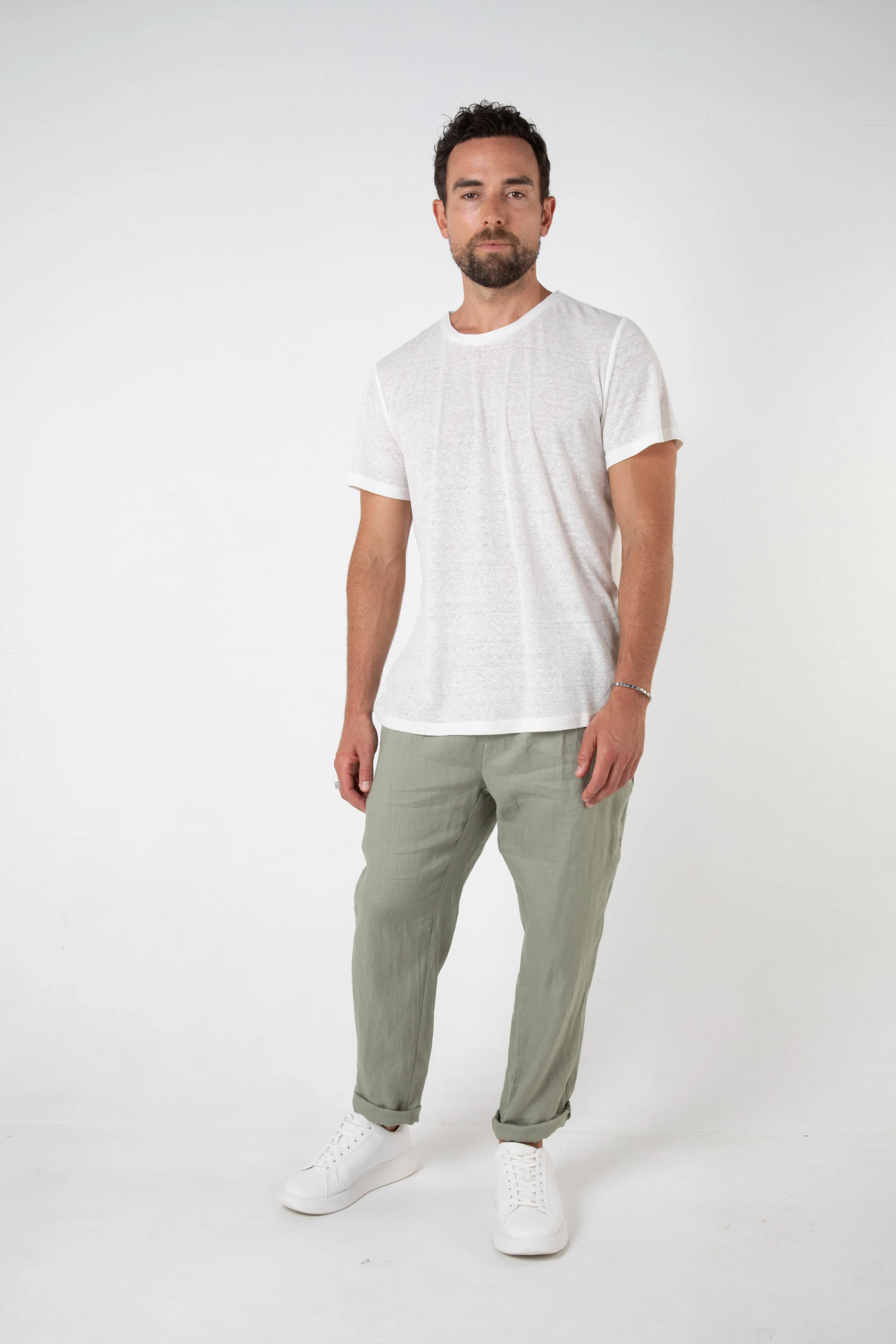 RAVELLO LINEN PANT - SAGE