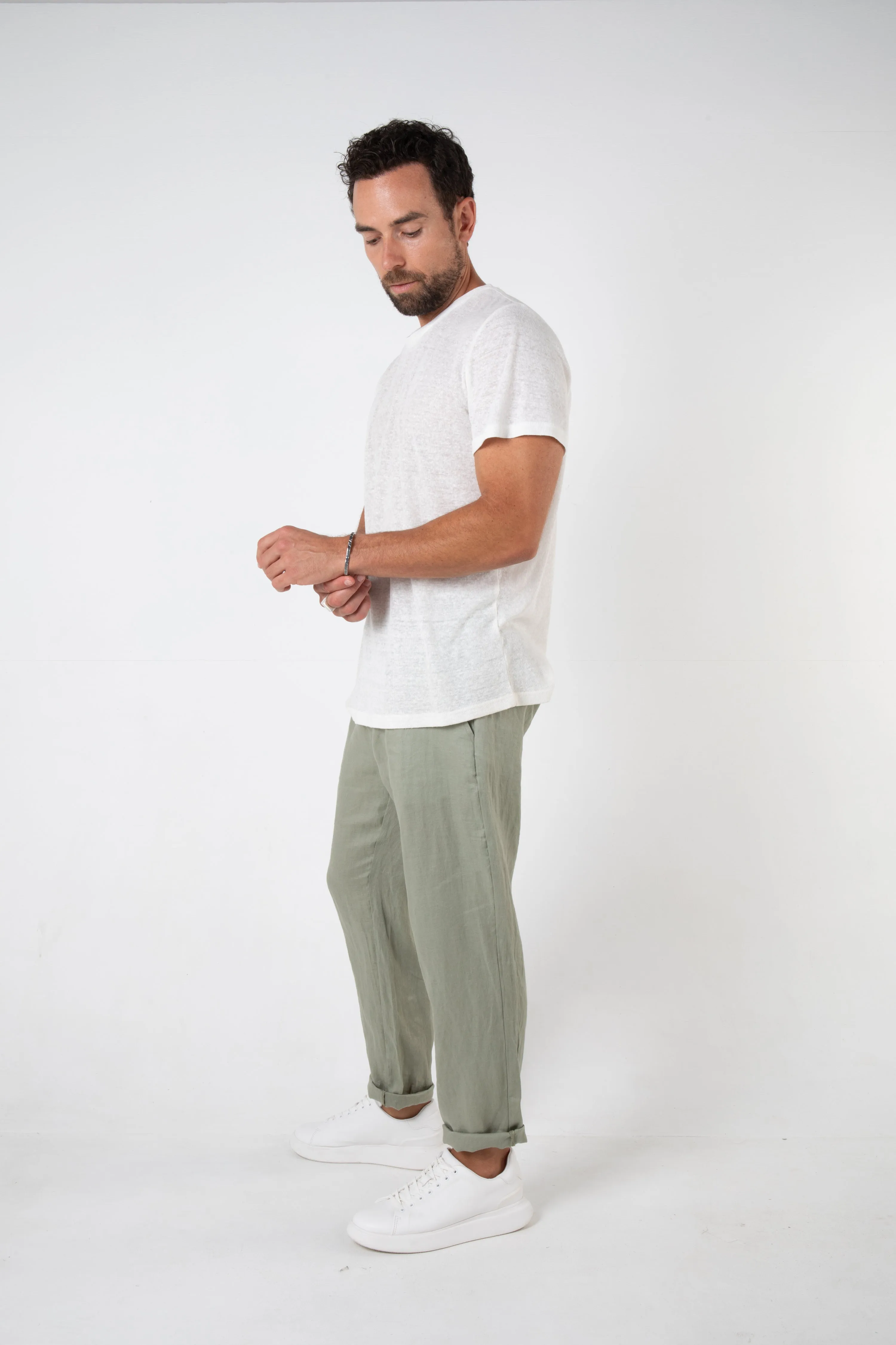 RAVELLO LINEN PANT - SAGE