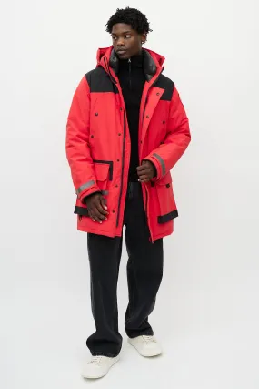 Red & Black Erickson Down Reflective Parka