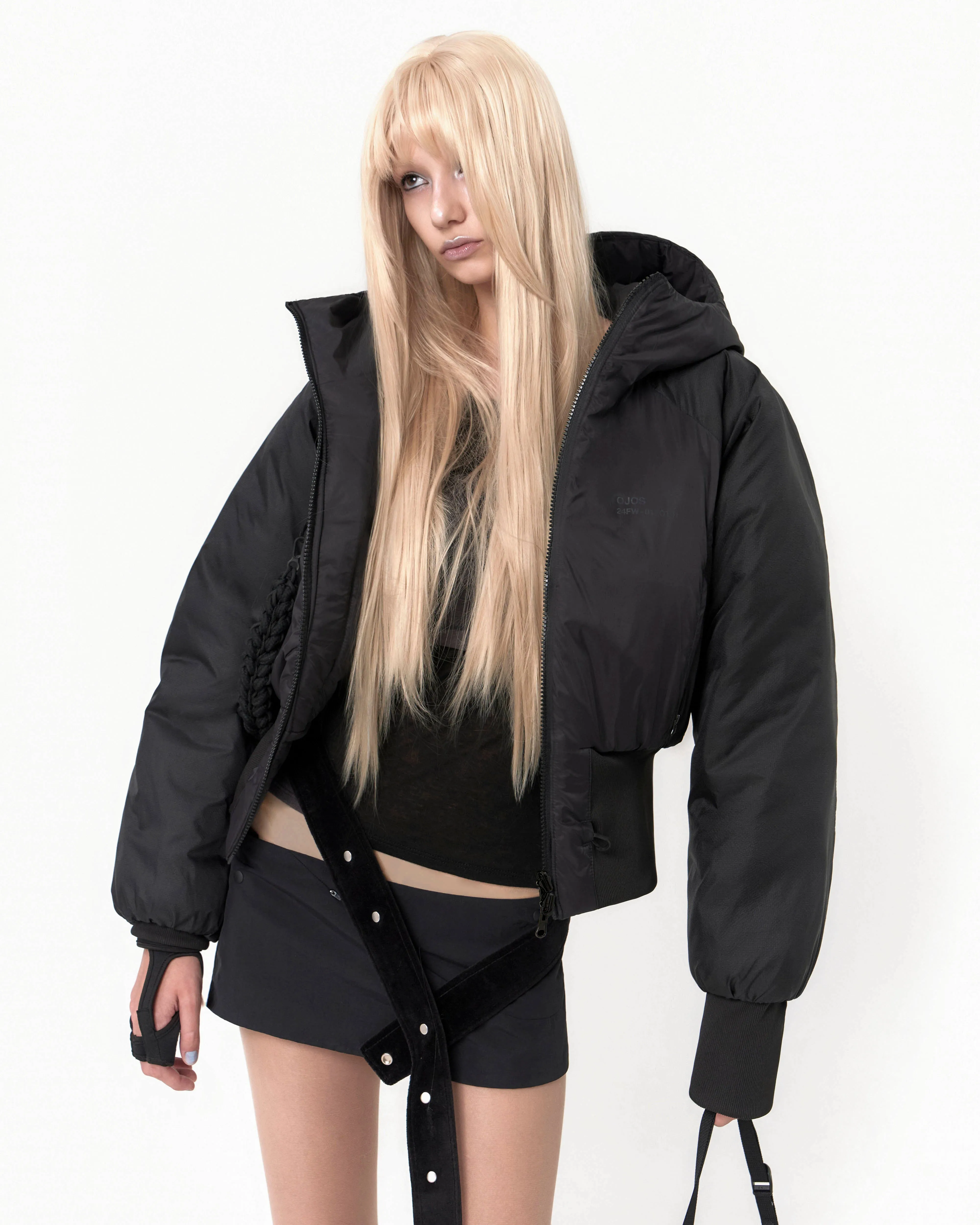 Reversible Short Padded Jacket Black