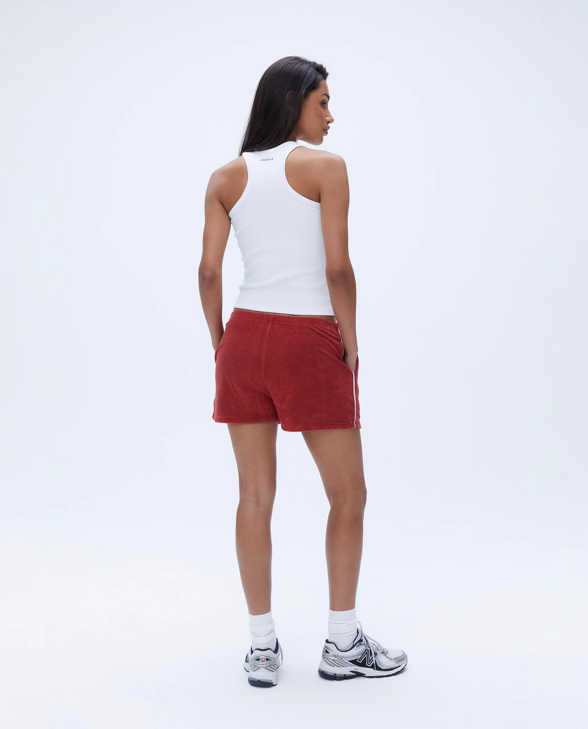 Rib Racer Vest Top - White/Classic Red