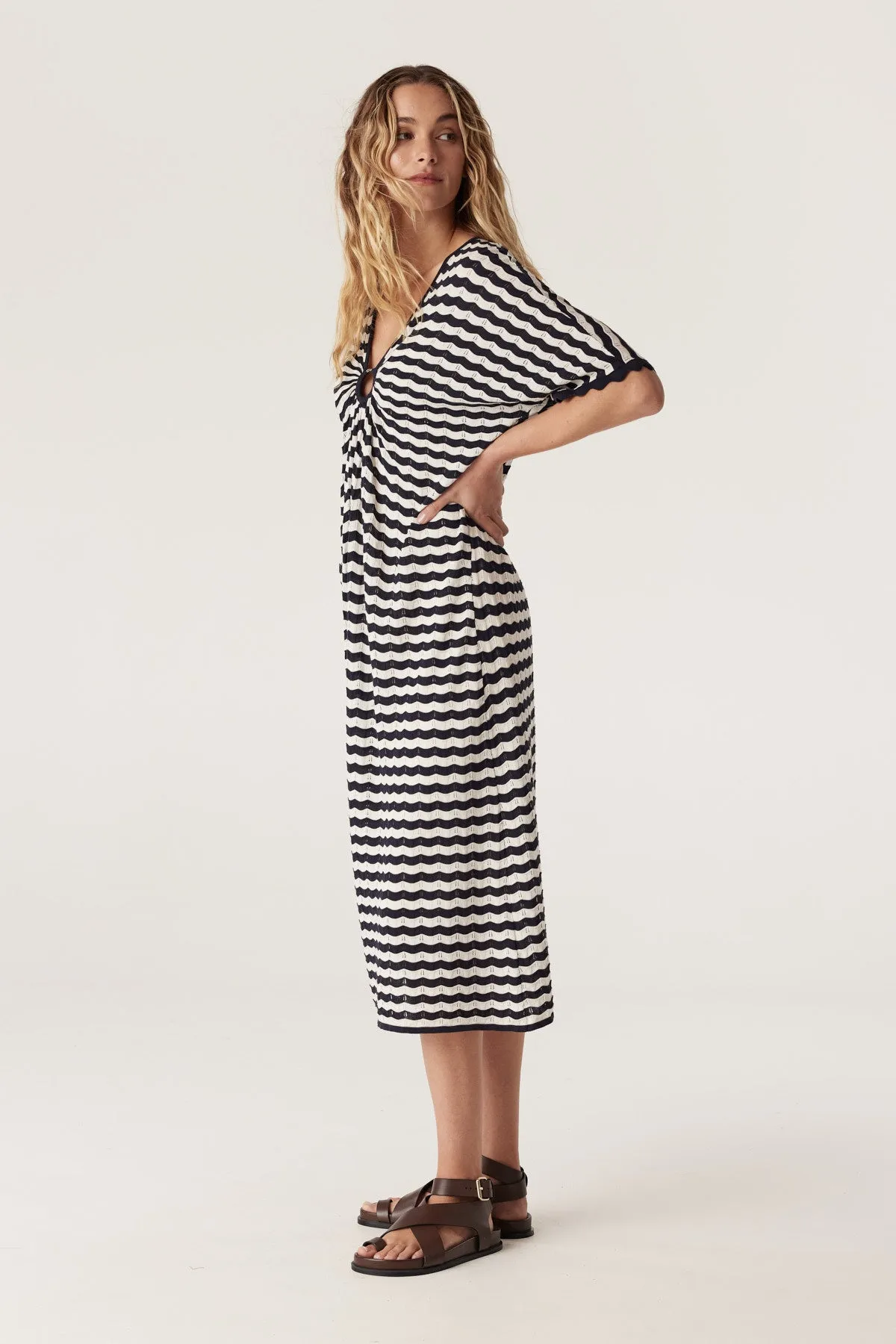 Riviera Knit Dress - Navy Stripe