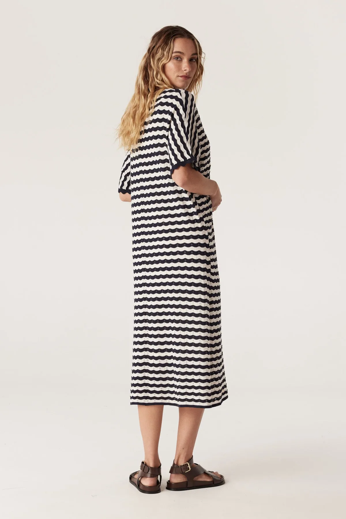 Riviera Knit Dress - Navy Stripe