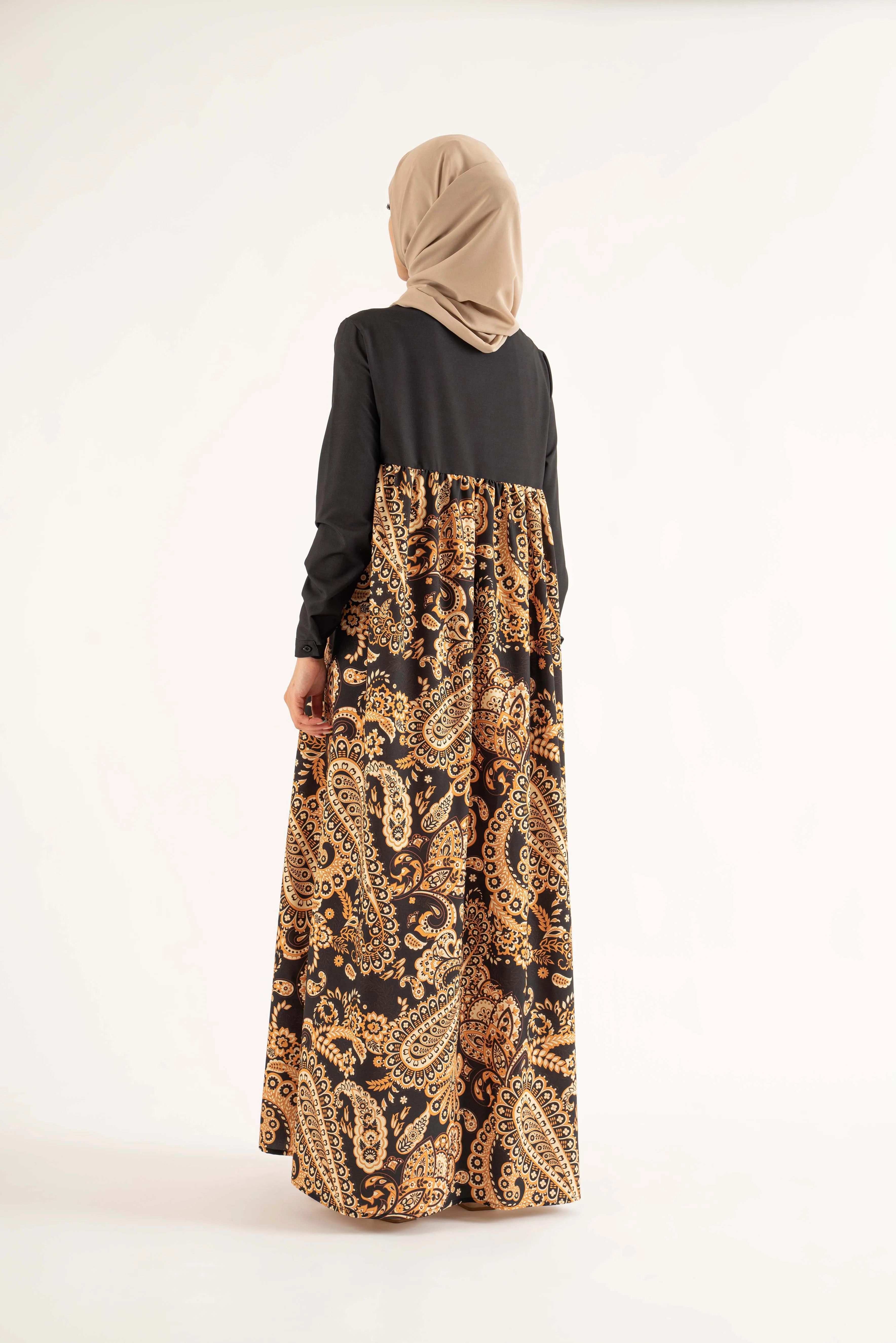 Safa Golden Maxi Dress - Gold