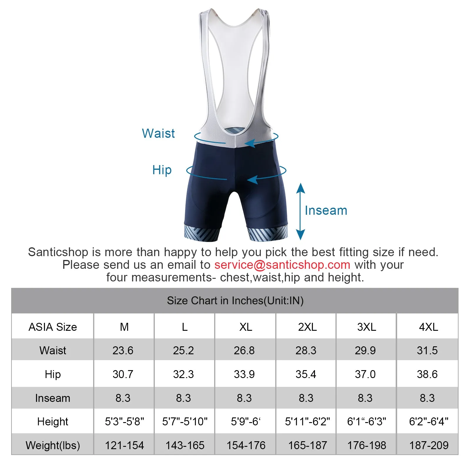 Santic Herman Navy Men Padded Cycling Bib Short