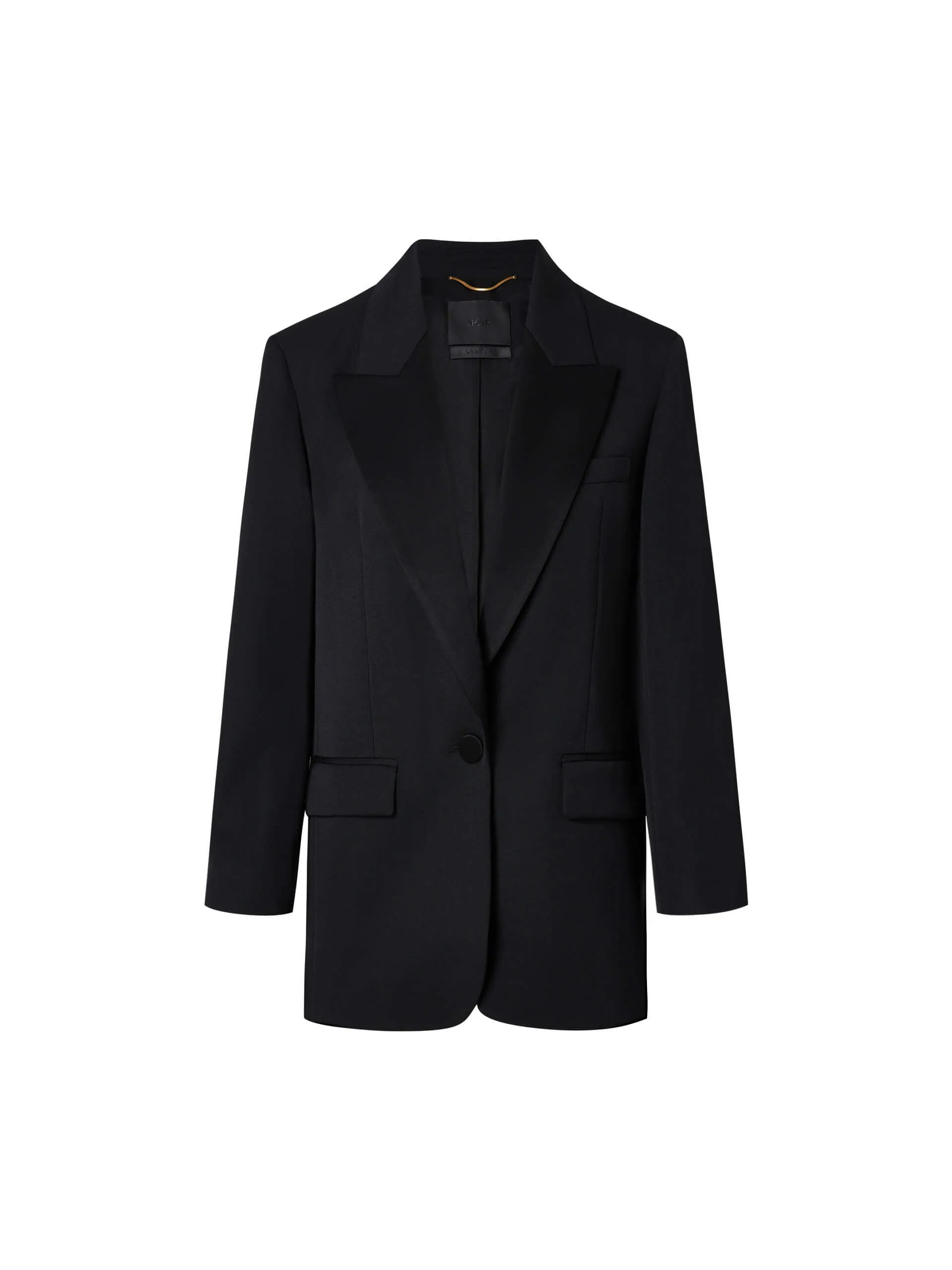 Satin Lapel Wool Blazer