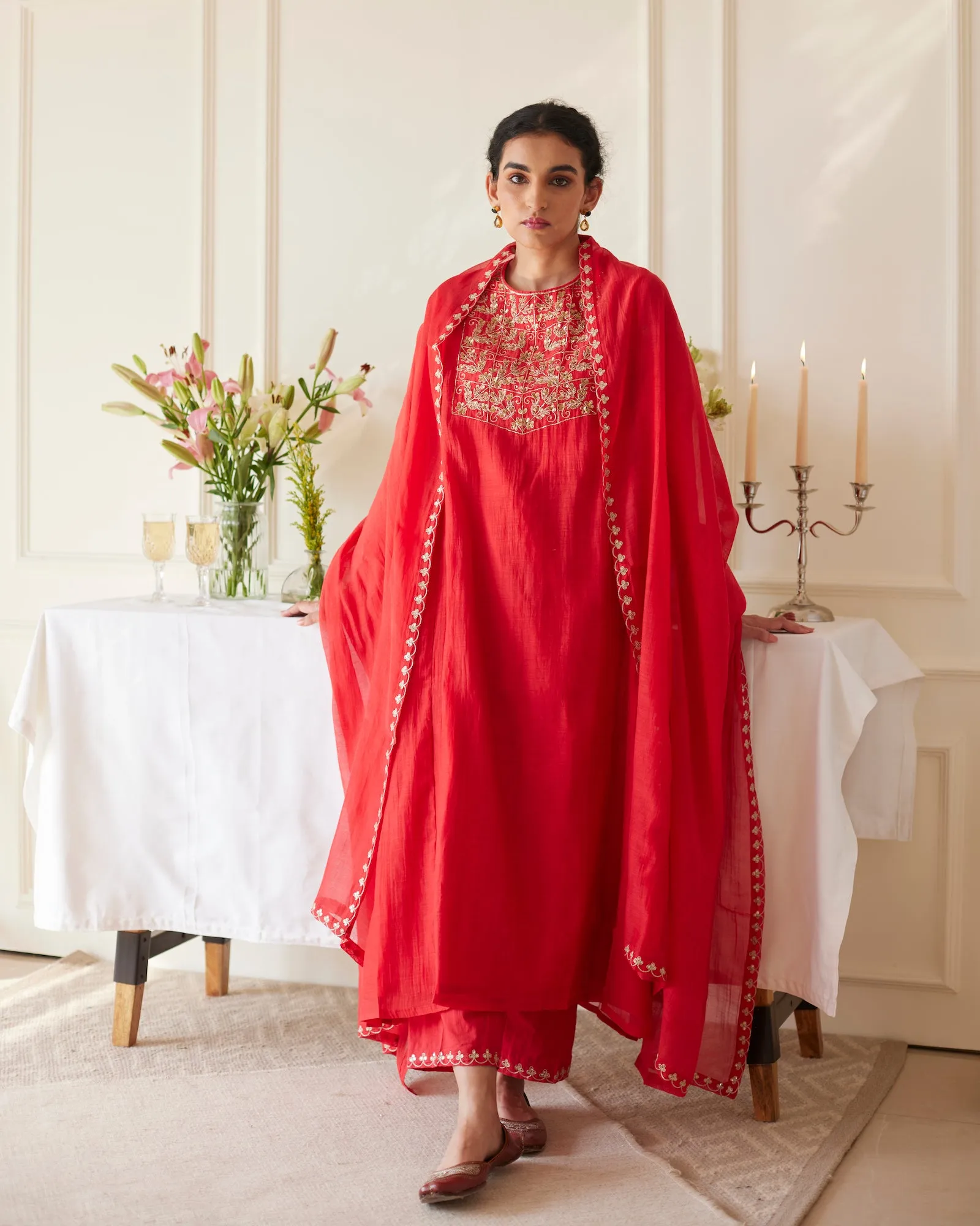 Scarlet Festive Kurta Set