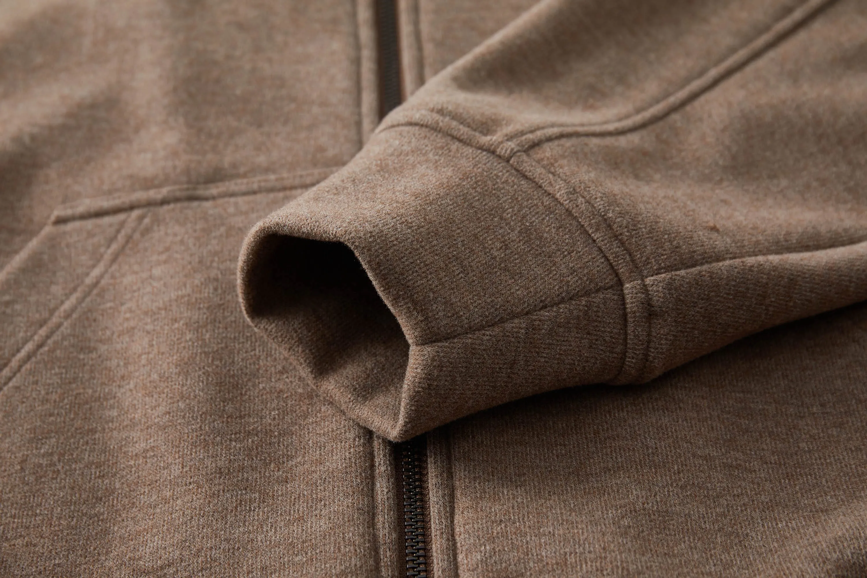 Sherpa-Lined Zip-Up Hoodie Jacket