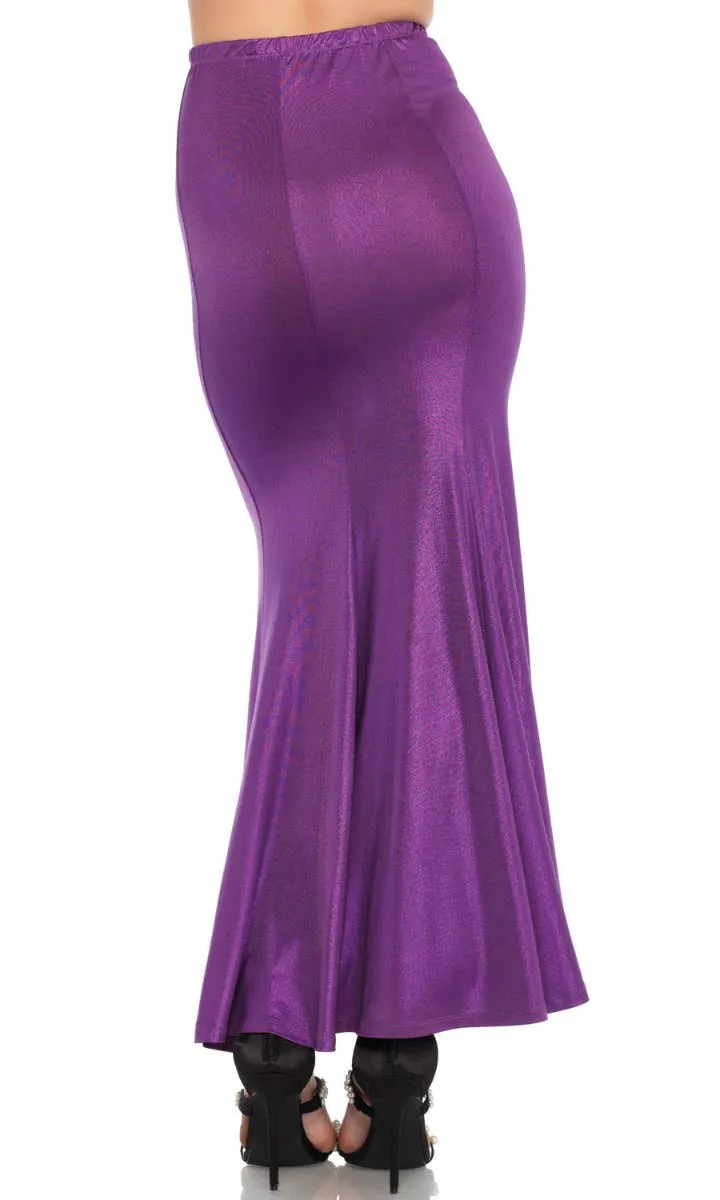 Shimmer Spandex Womens Purple Mermaid Skirt