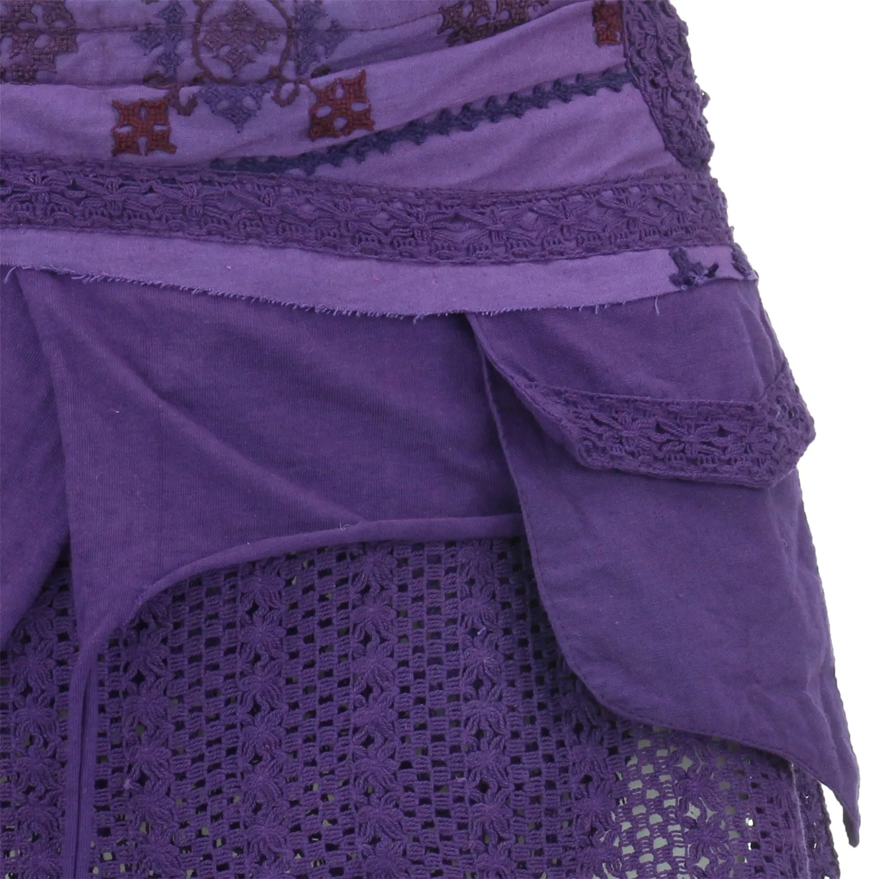 Short Layered Wrap Skirt - Purple