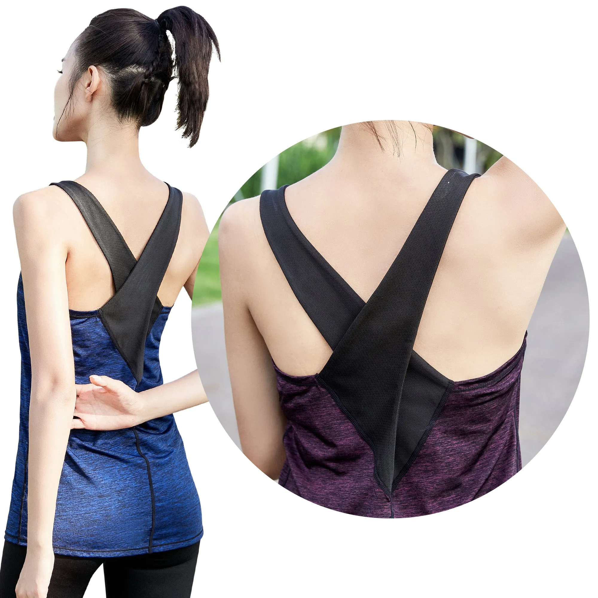 Sidiou Group Anniou Quick Dry Sun Protection Tank Top Women Sports Vest Casual Fitness Workout Training Sleeveless Yoga Vest