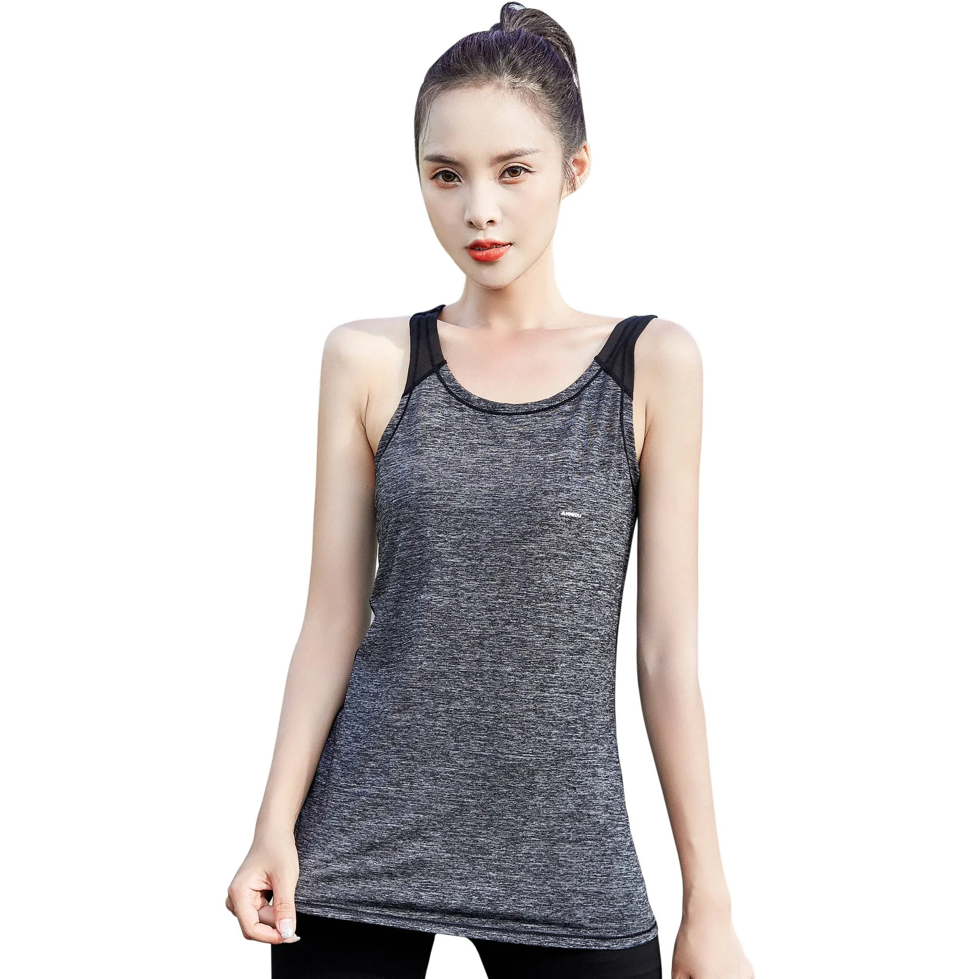 Sidiou Group Anniou Quick Dry Sun Protection Tank Top Women Sports Vest Casual Fitness Workout Training Sleeveless Yoga Vest