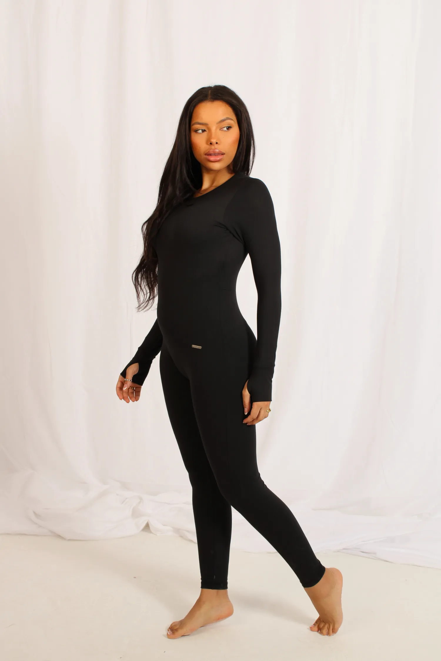 Signature Longsleeve Jumpsuit Matte Black