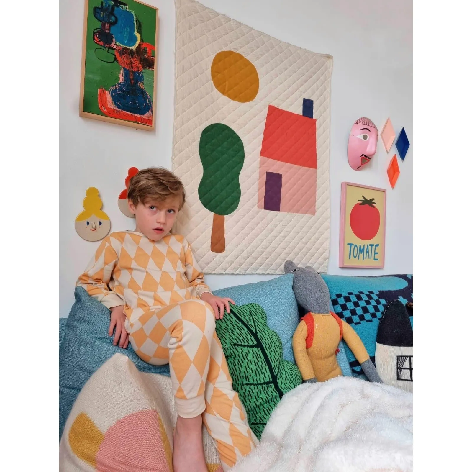 Sleepy Doe x Scout & Co exclusive - Harlequin Marigold kids classic pyjamas