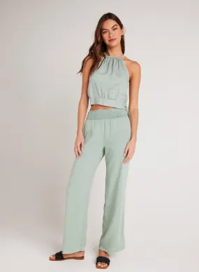 Smocked Waist Wide Leg - Oasis Green