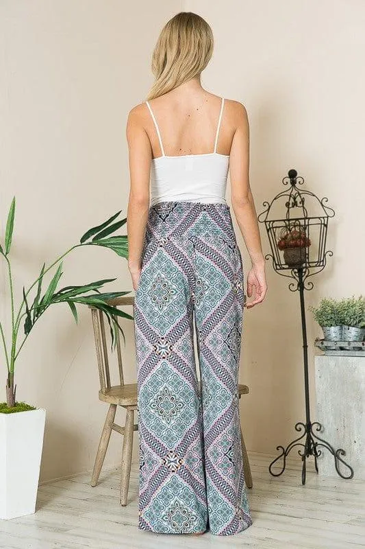 Smocked Wide Leg Pants