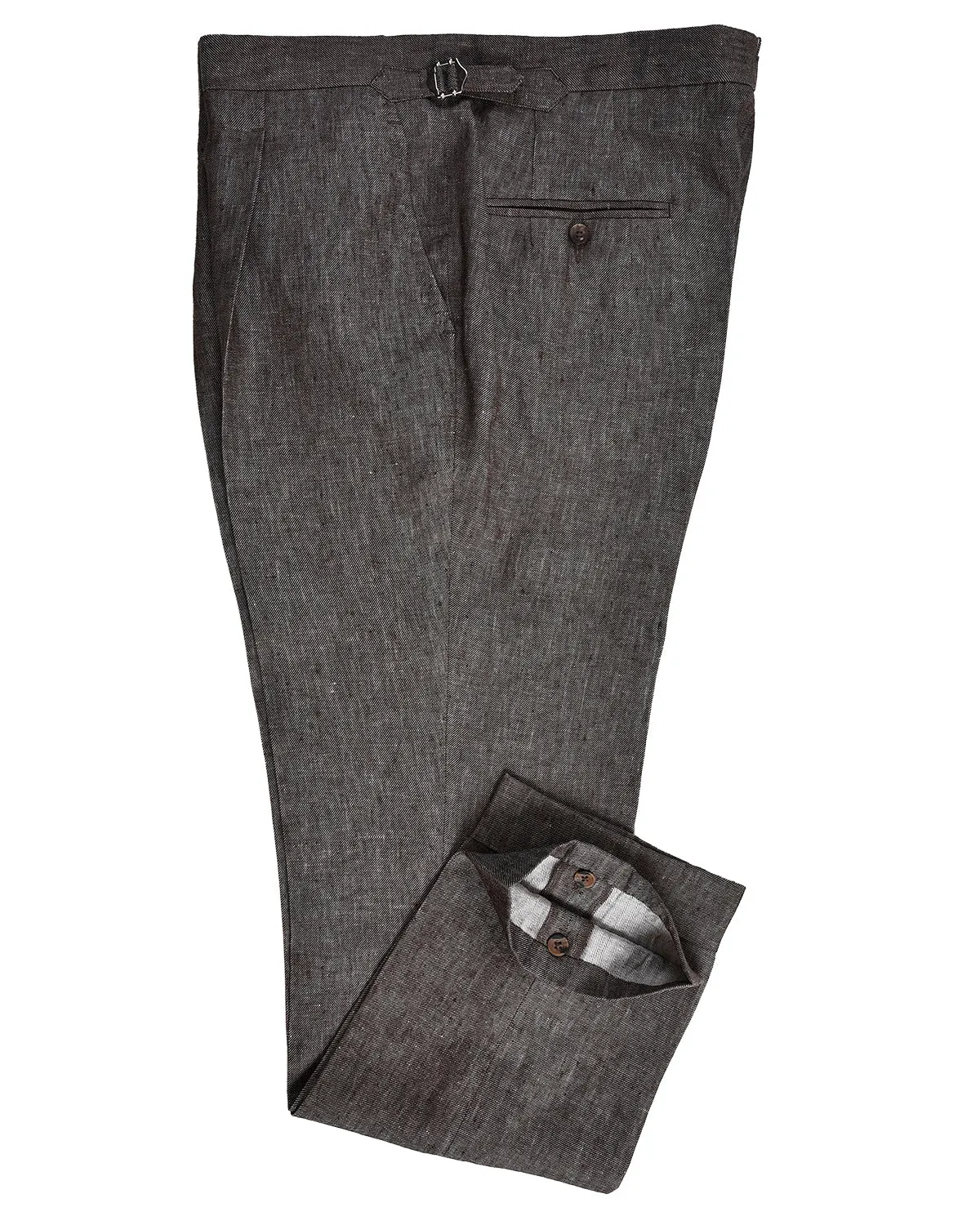 Solbiati Coffee Brown Linen Dress Pant