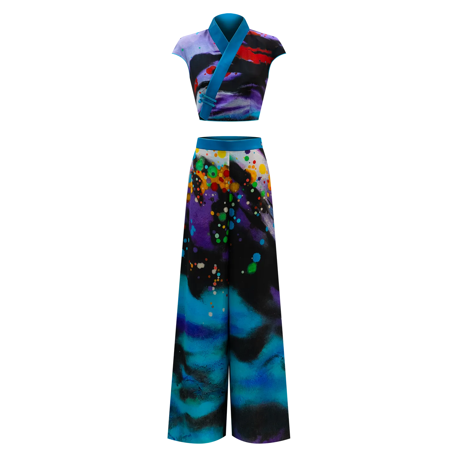 SPARKLE BY KAREN CHAN x HK Designer【GLORY HEAVEN】100% Silk Cheongsam Set (Cap Sleeve)