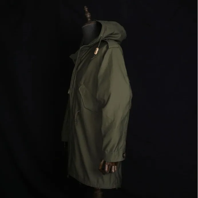 Stain-Resistant Parka Thigh-Length Loose Fit Trench Coat