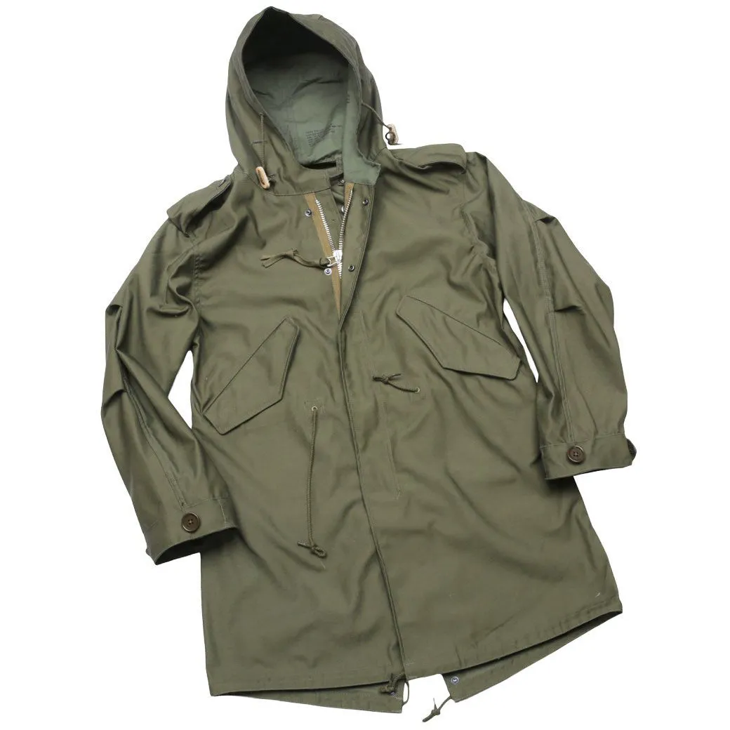 Stain-Resistant Parka Thigh-Length Loose Fit Trench Coat