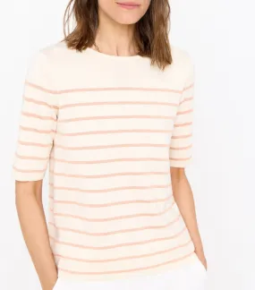 Striped Short Sleeve Sweater Red