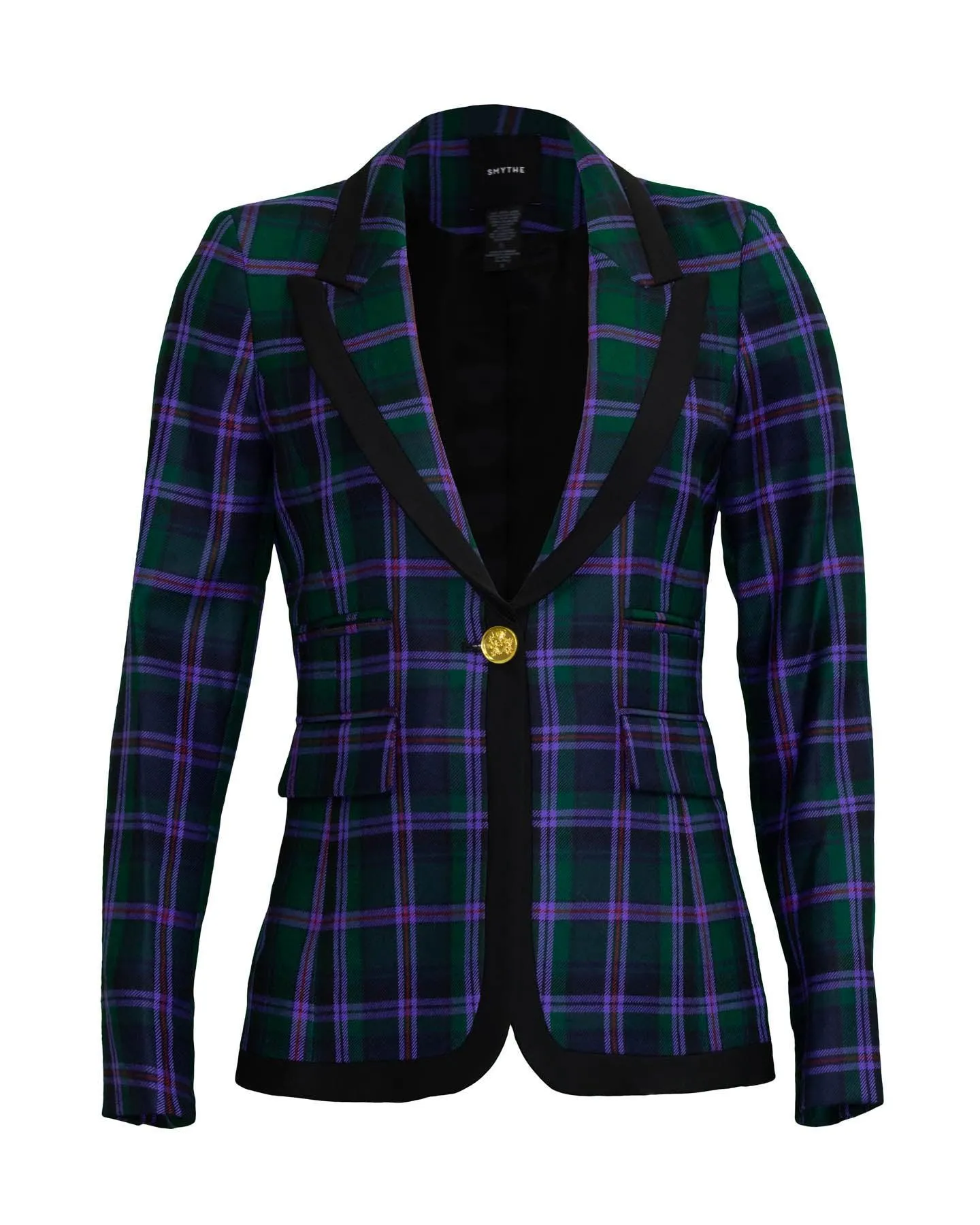 Taped Peaked Lapel Blazer in Cooper Tartan