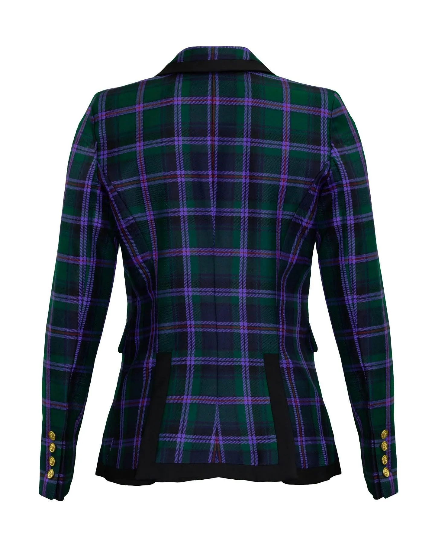 Taped Peaked Lapel Blazer in Cooper Tartan