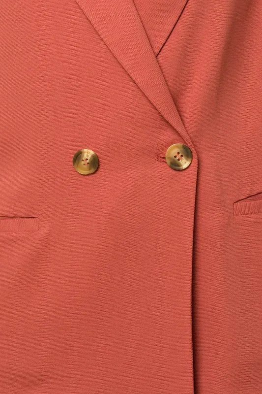 TEEK - Coral Double Breasted Blazer