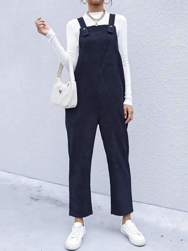 TEEK - Purplish Blue Navy Corduroy Overalls