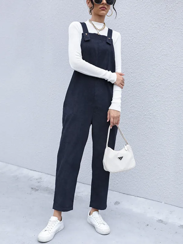 TEEK - Purplish Blue Navy Corduroy Overalls