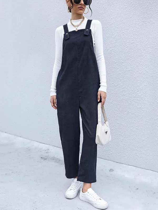 TEEK - Purplish Blue Navy Corduroy Overalls