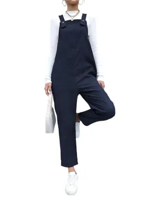 TEEK - Purplish Blue Navy Corduroy Overalls