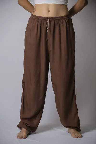 The Best Super Soft Cotton Yoga Pants Ever Elastic Waist Brown