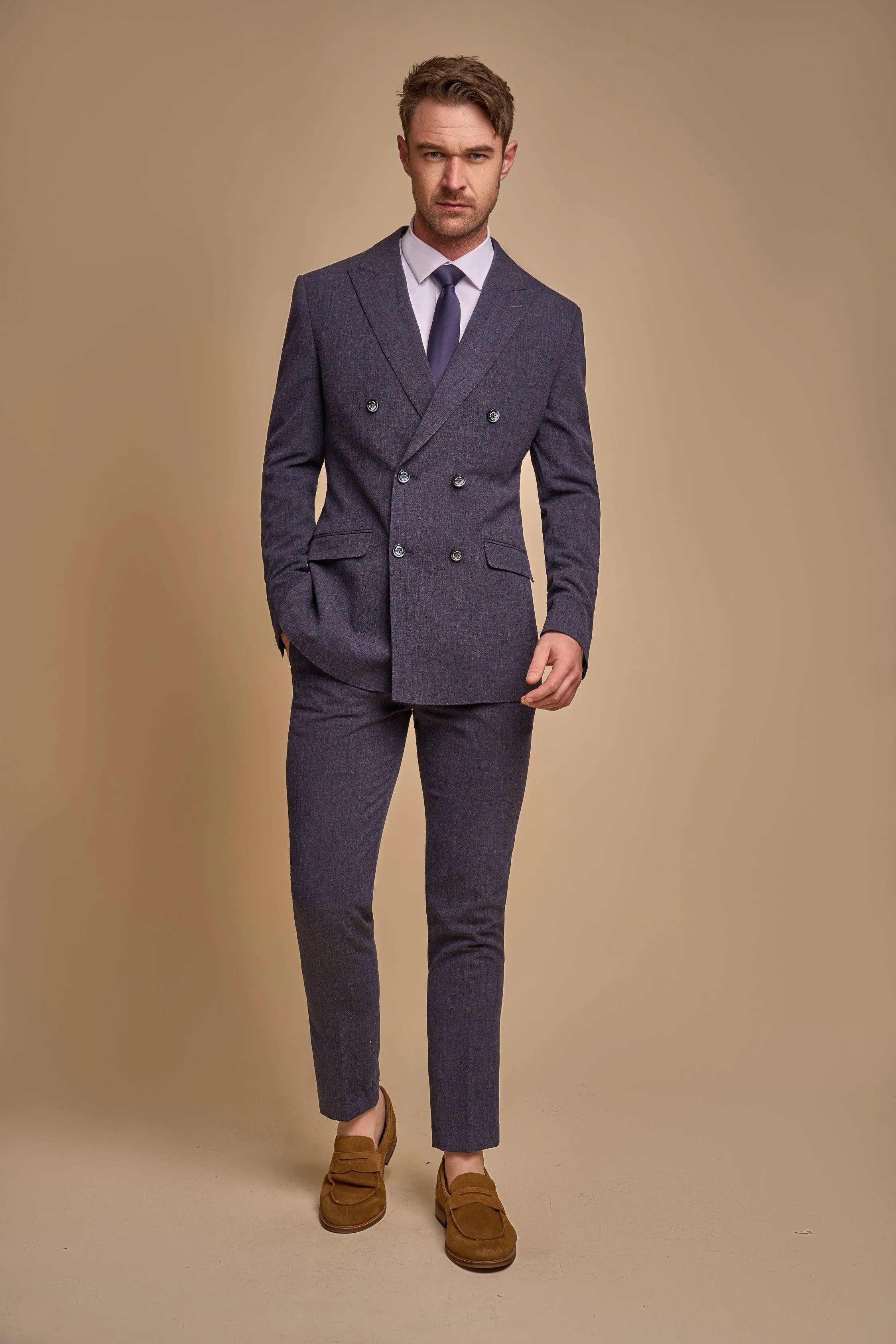 Tokyo Navy Double Breasted Two Piece Suit