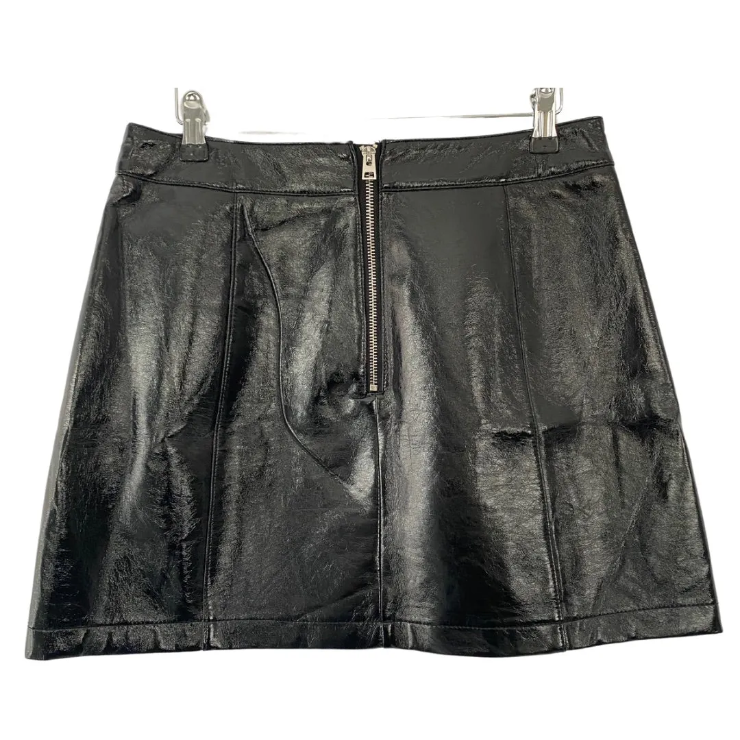 Topshop Patent Mini Skirt Black SIZE 12