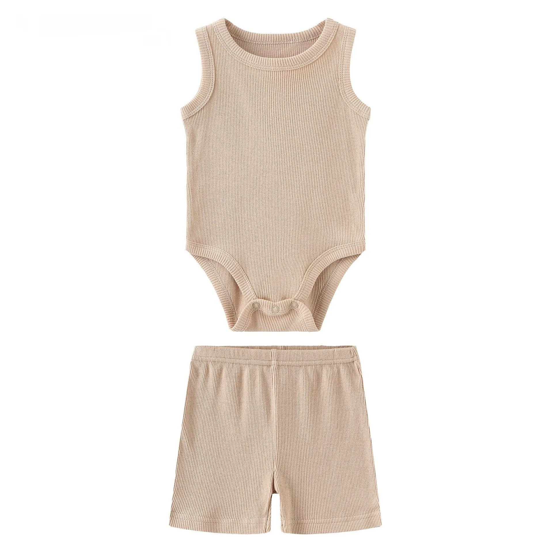 Two Piece Cotton Onesie and Shorts Set