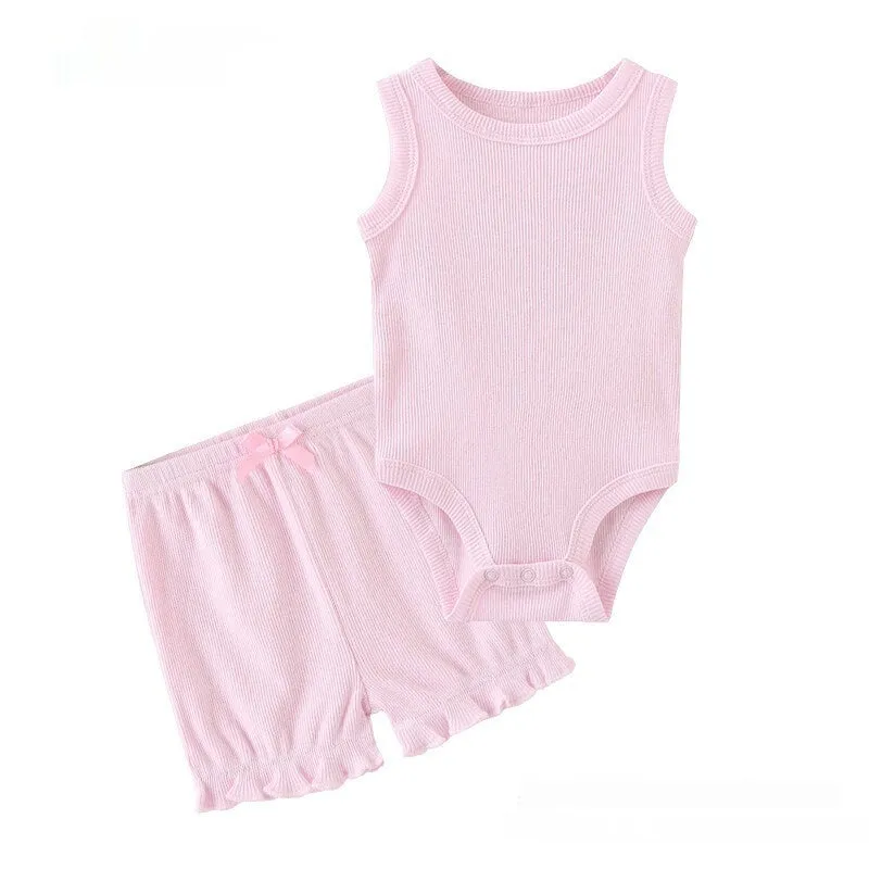 Two Piece Cotton Onesie and Shorts Set