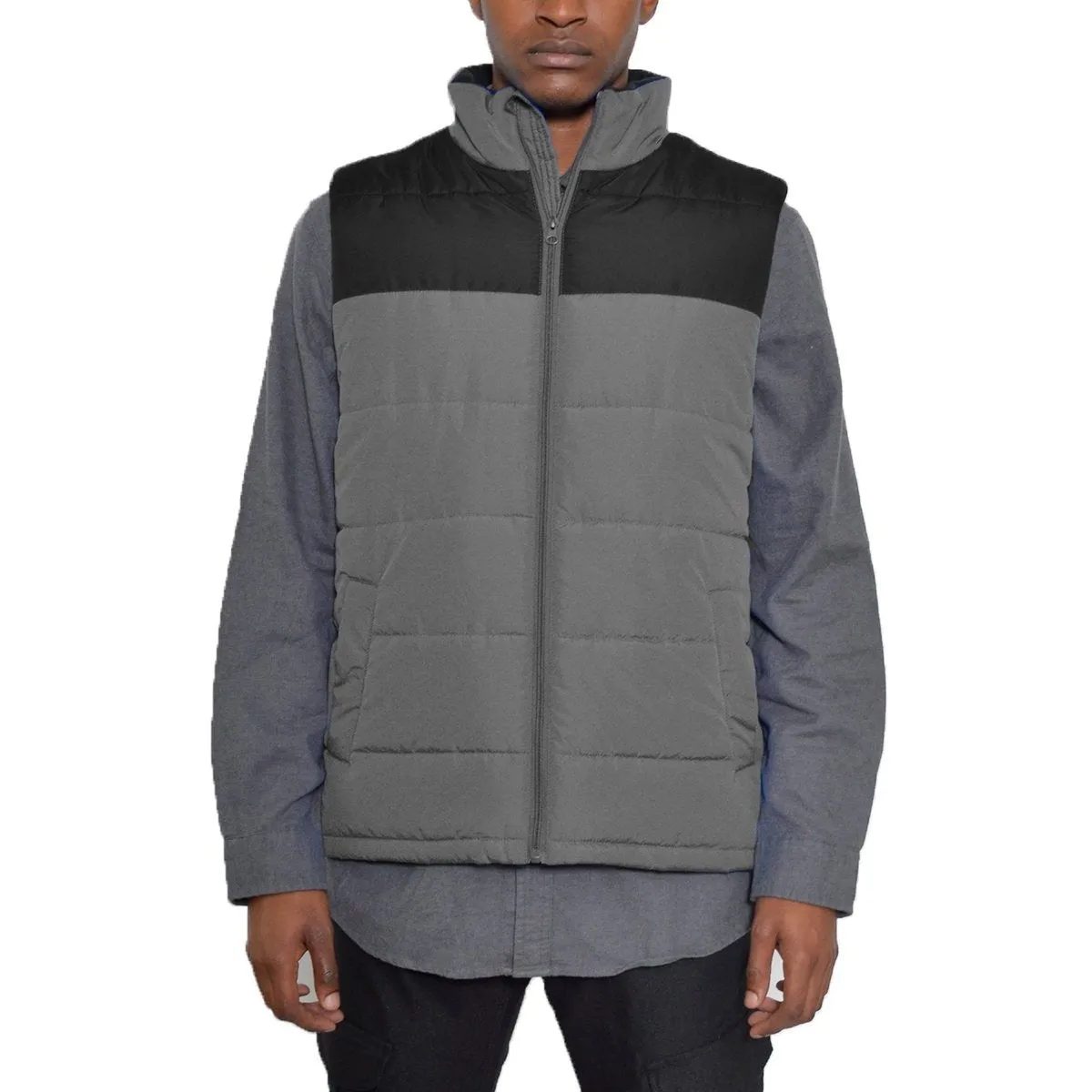 Two Tone Padded Grey Vest