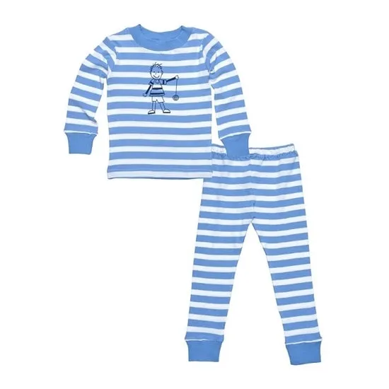 Under the Nile Organic Kids Pajamas - People Boy Stripe