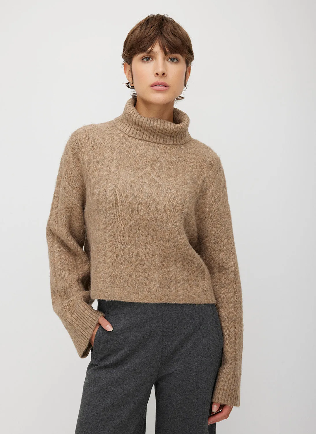 Uptown Cropped Turtleneck Sweater