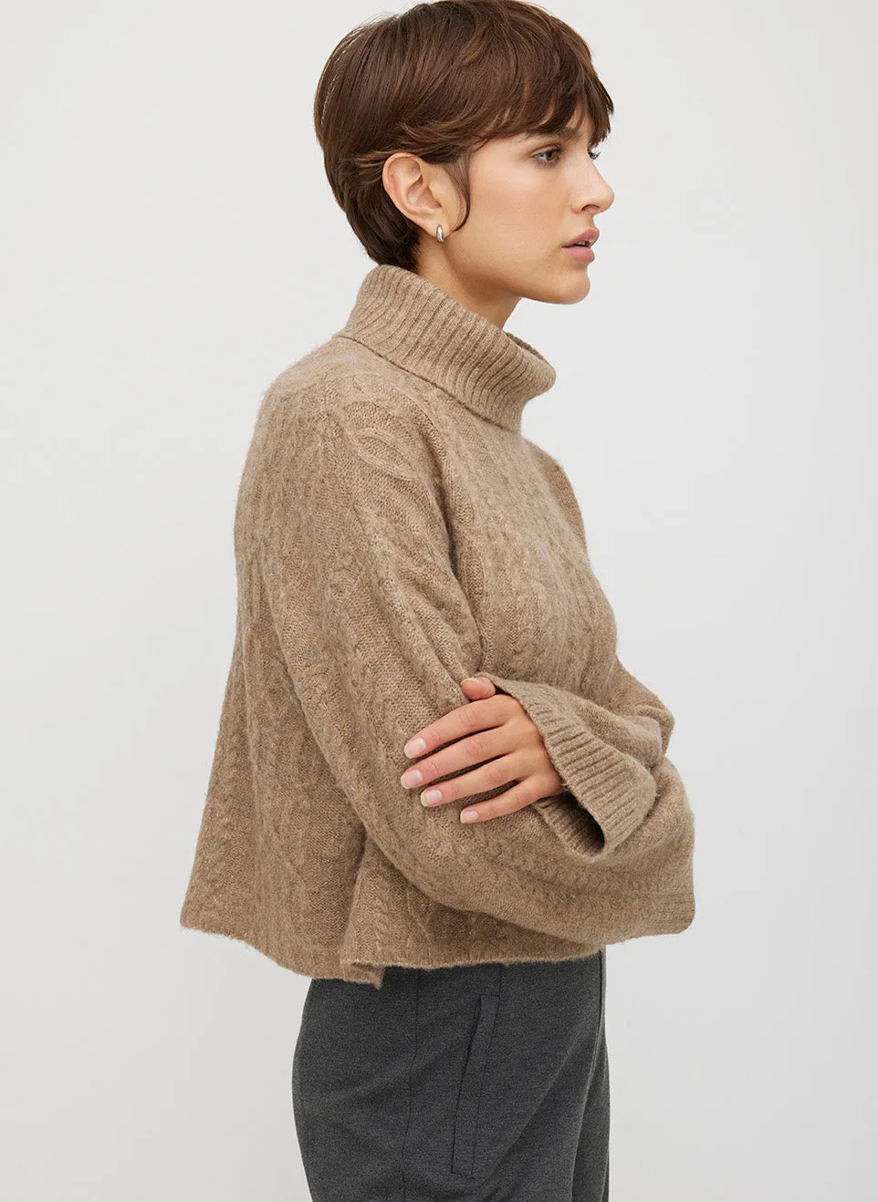 Uptown Cropped Turtleneck Sweater