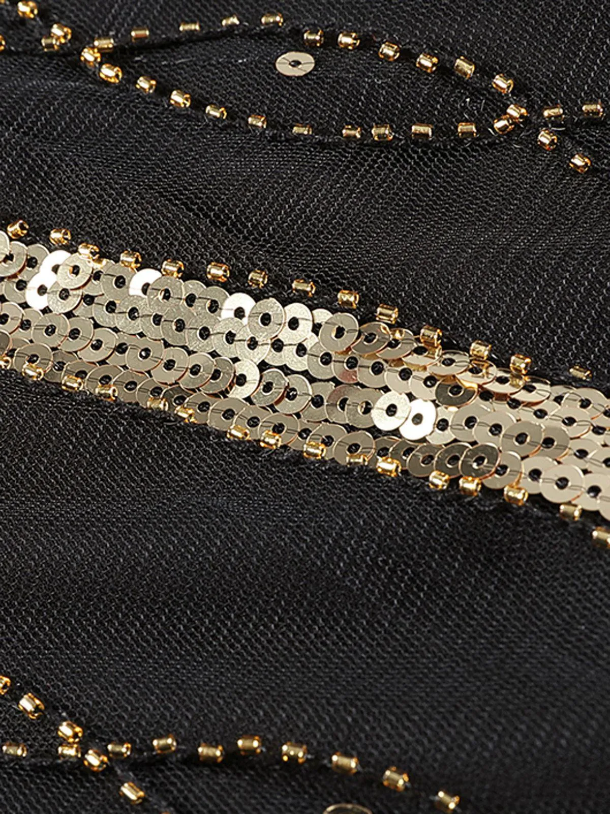 [US Warehouse] 1920s Cap Sleeve Sequined Embellished Dress