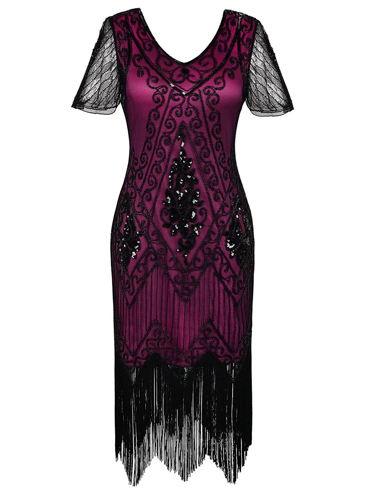 [US Warehouse] 1920s Sequin Art Deco Flapper Dress