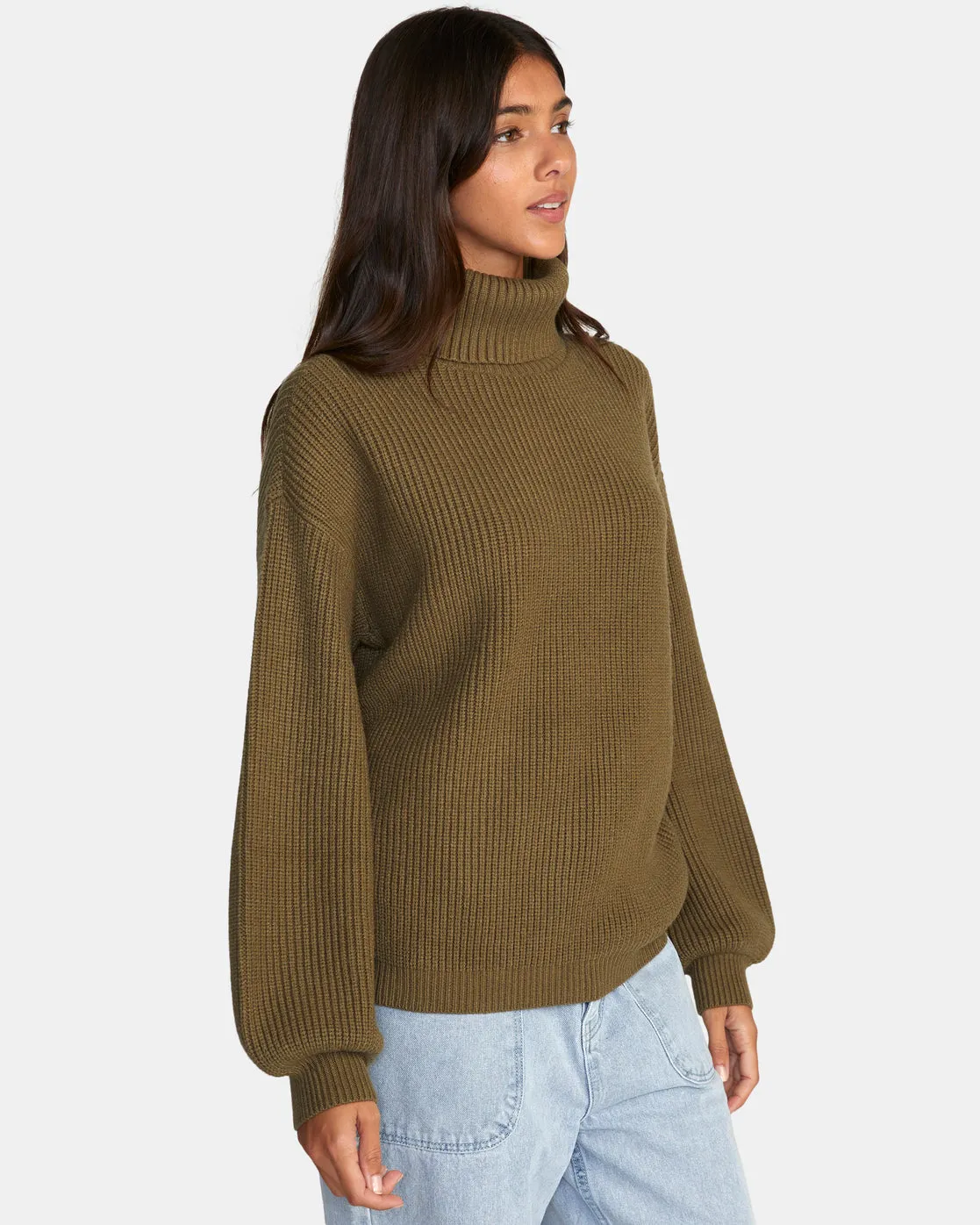 Vineyard Turtleneck Sweater - Dark Olive