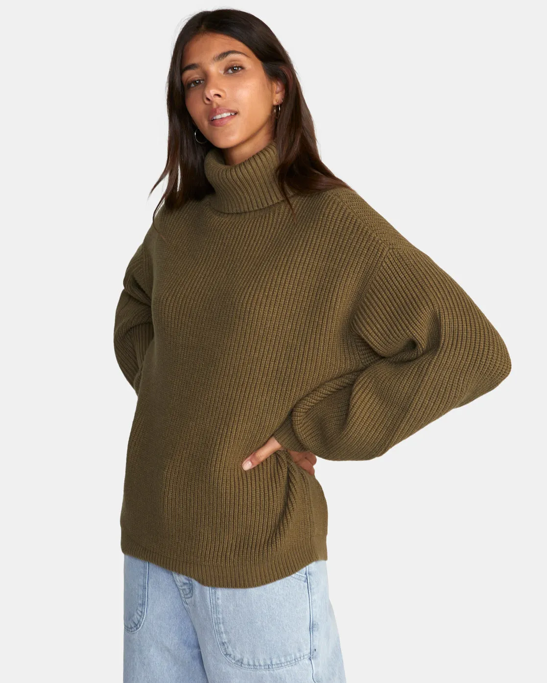 Vineyard Turtleneck Sweater - Dark Olive